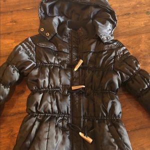 Black Toggle Puffer Coat - Size 12
